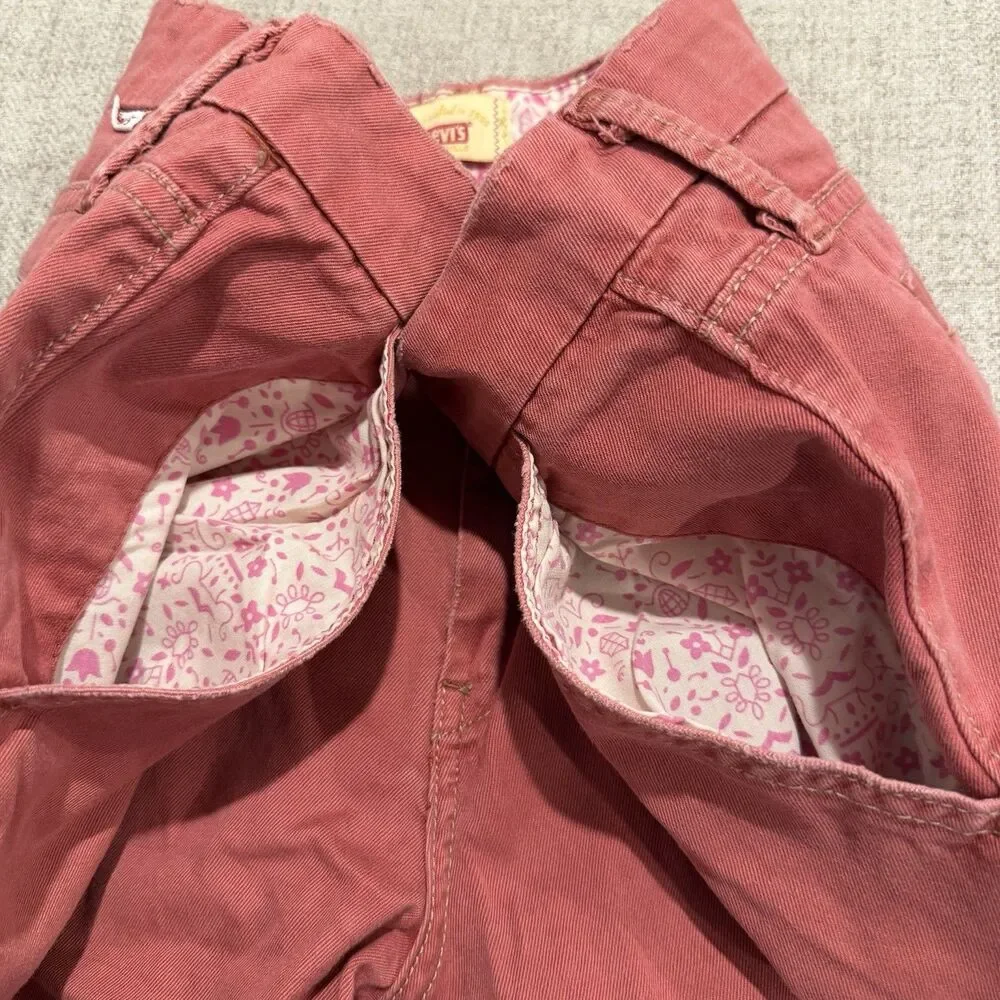 Vtg Levis Tab Twills Chino Shorts Womens Size 12 Coral Pink 2006 Y2K